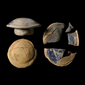 Egyptian Offering Cup Lid Fragment Group