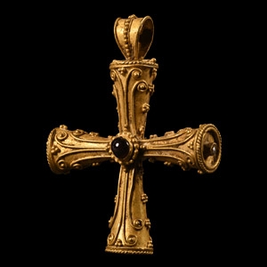Byzantine Style Gold Cross Pendant