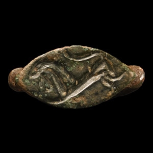 Greek Ring with Leaping Lion