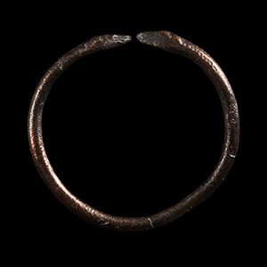 Western Asiatic Copper Bracelet with Animal Terminals