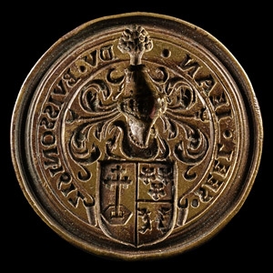 Large French Armorial Seal Matrix for Jean du Buisson
