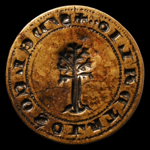Large Italian Medieval Round Seal Matrix with Tree for Consulate dAlio