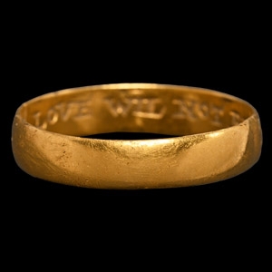 Post Medieval Gold Godlye Love Wil Not Remove Posy Ring