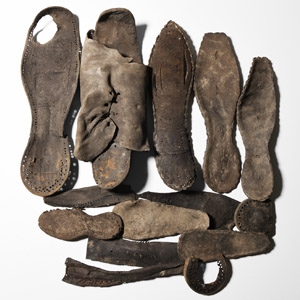 Medieval Thames Leather Shoe Fragment Collection