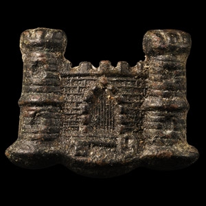 Medieval Thames Castle Secular Badge with Key Below Draw Bridge