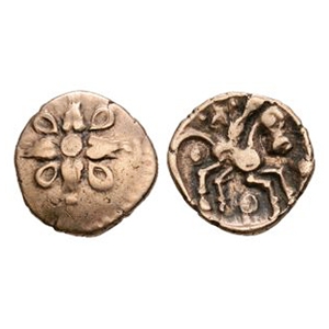 Celtic Iron Age Coins - Catuvellauni - Addedomaros - Floral Gold Quarter Stater
