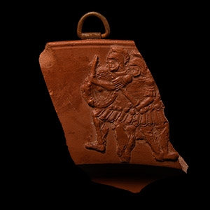 Roman Redware Sherd with Giant Geryon