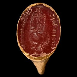 Gold Ring with Serapis Gemstone
