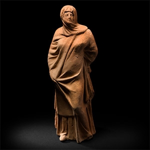 Hellenistic Terracotta Figure of a Veiled Woman