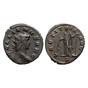 Ancient Roman Imperial Coins - Gallienus - Laetitia AE Antoninianus