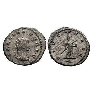 Ancient Roman Imperial Coins - Gallienus - Emperor Standing Billon Antoninianus