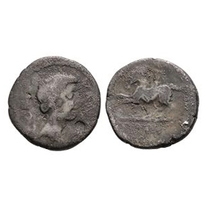 Ancient Roman Imperatorial Coins - Octavian - Equestrian Statue AR Denarius