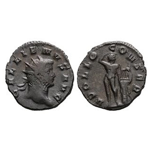 Ancient Roman Imperial Coins - Gallienus - Apollo AE Antoninianus