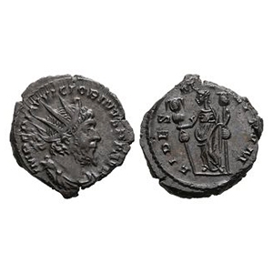 Ancient Roman Imperial Coins - Victorinus  - Fides Militum AE Antoninianus