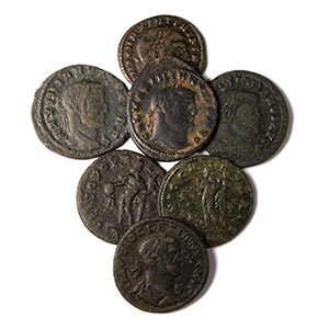 Ancient Roman Imperial Coins - Diocletian and Later - Mixed Folles Group [7]