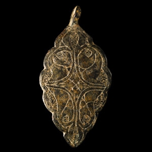 Large Medieval Gilt Heraldic Horse Harness Pendant