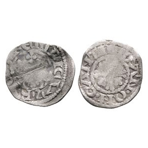 English Medieval Coins - John - Canterbury / Ioan - Class 4c - Short Cross AR Penny