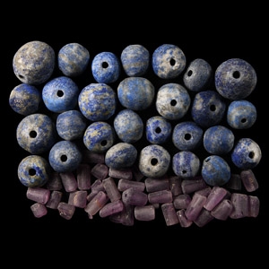 Post Medieval Lapis Lazuli and Other Bead Group