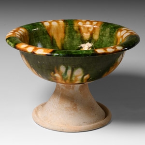 Chinese Tang Dynasty Glazed Offering Bowl