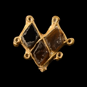 Medieval Gold and Garnet Necklace Element