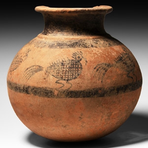 Western Asiatic Pottery Jar with Birds