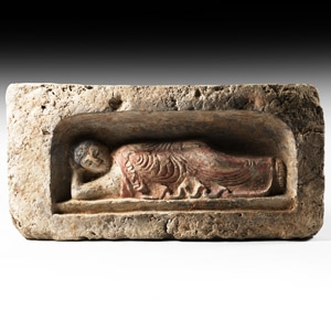 Chinese Wei Brick with Buddha in Paranirvana
