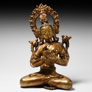 Sino-Tibetan Gilt Arya Tara Figure