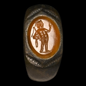 Roman Bronze Ring with Sol Gemstone