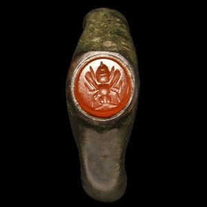 Greek Ring with Artemis Bee Gemstone