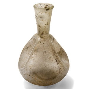Roman Dimpled Glass Flask