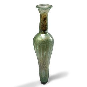 Large Roman Ribbed Glass Wine Vessel