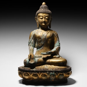 Chinese Sino-Tibetan Gilt Bronze Buddha