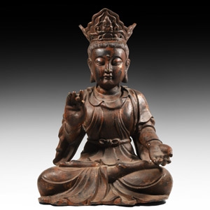 Chinese Bronze Seated Buddha