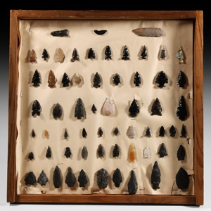 Stone Age Arrowhead Display