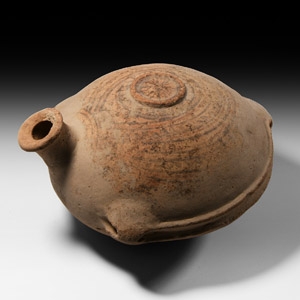 Western Asiatic Ceramic Flask with Star Design
