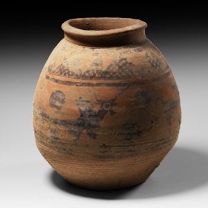 Western Asiatic Painted Vessel with Zebu