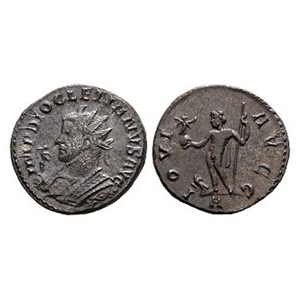 Ancient Roman Imperial Coins - Diocletian - Jupiter AE Antoninianus