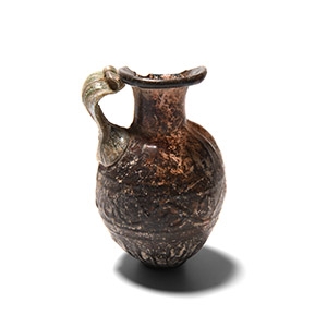 Roman Aubergine Mould Blown Amphoriskos