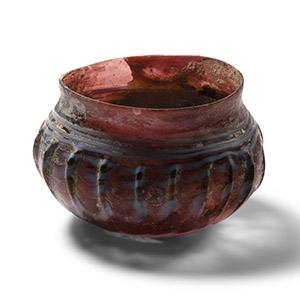 Roman Aubergine and Blue Marbled Glass Bowl