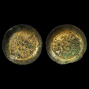 The Siddington Impressive Anglo-Saxon Chip-Carved Saucer Brooch Pair
