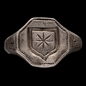 Stuart Period Silver Ring with Shield and Star