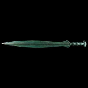 Central European Bronze Age Votive Dagger with Hilt