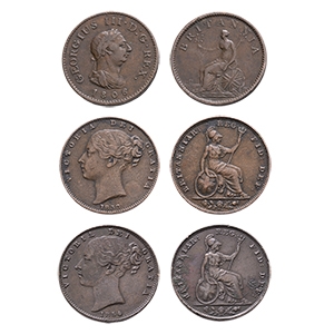English Milled Coins - George III and Victoria - AE Farthing Group [3]