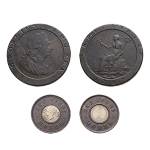 English Milled Coins - George III and Victoria - Penny and Model Penny Group [2]