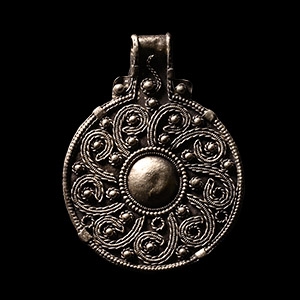 Viking Age Silver Filigree Pendant with Boss