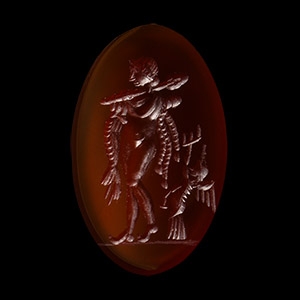 Large Carnelian Gemstone with Venus and Cupid
