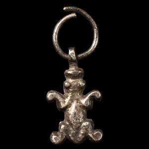 Graeco-Roman Silver Frog Amulet