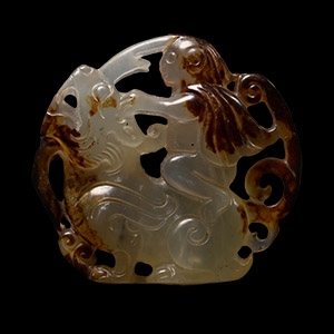 Chinese Agate Amulet with Lion
