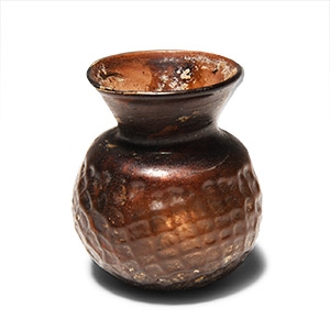Byzantine Mould-Blown Aubergine Glass Jar