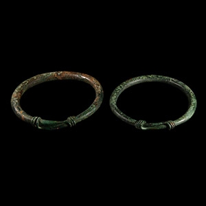 Large Bronze Age Bronze Bracelet Pair